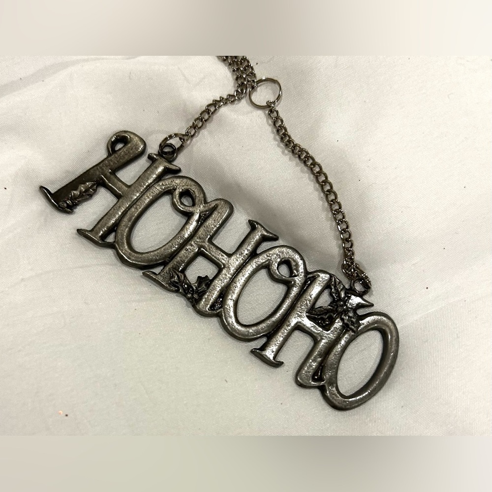 Pewter HoHoHo Word Ornamentent